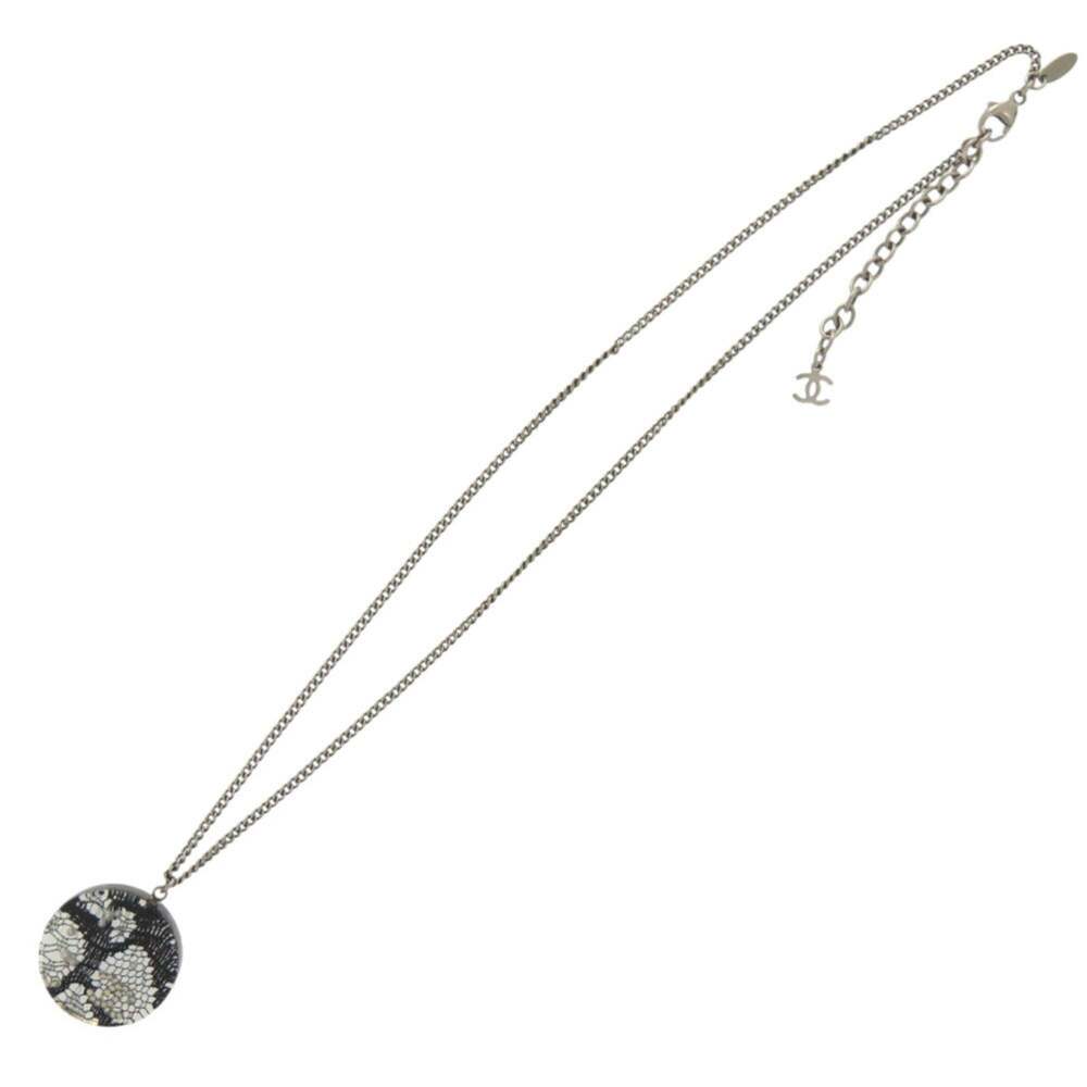CHANEL Silver Pearl Logo Necklace - Picture 3 of 6
